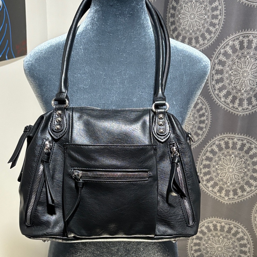 Black Vegan Leather Handbag
